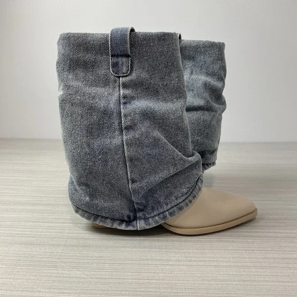 Steve Madden Womens Layne Ivory Cowboy, Western Booties 6.5 Medium‎ - Picture 6 of 10